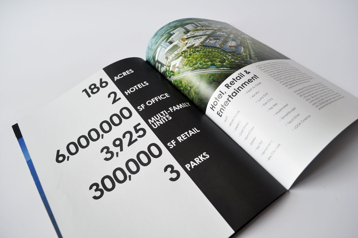 Cityline Tour Book: a spread with information on the project.