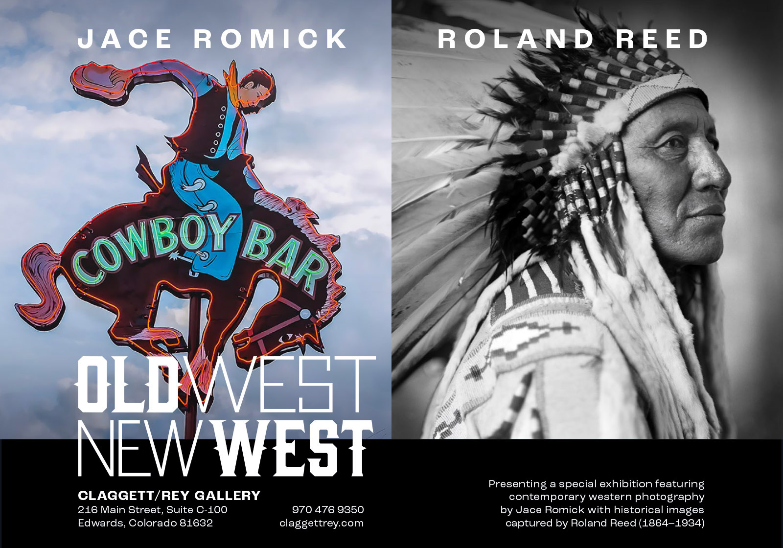 An advertisement featuring both artists