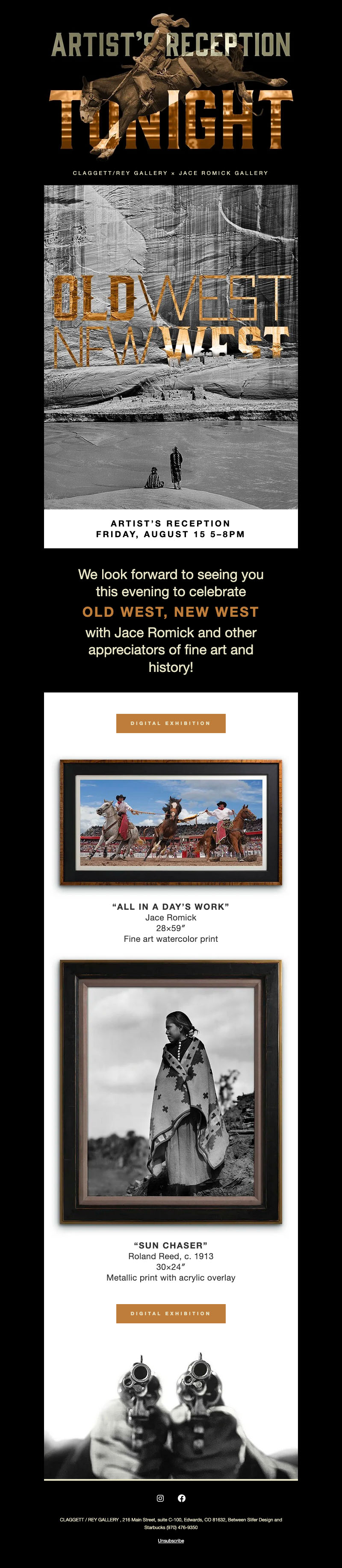 Lat minute call-to-action email to remind subscribers to attend that night's reception